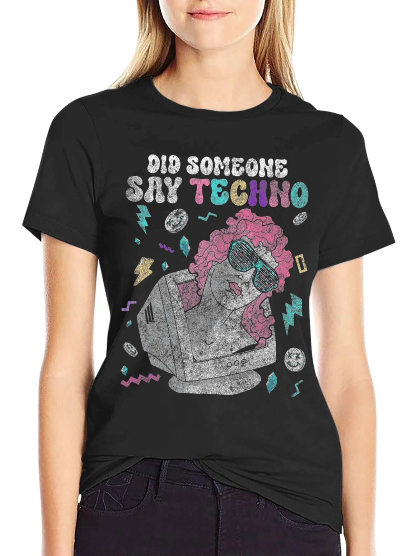 Did Someone Say Techno T-Shirt - Retro Computer