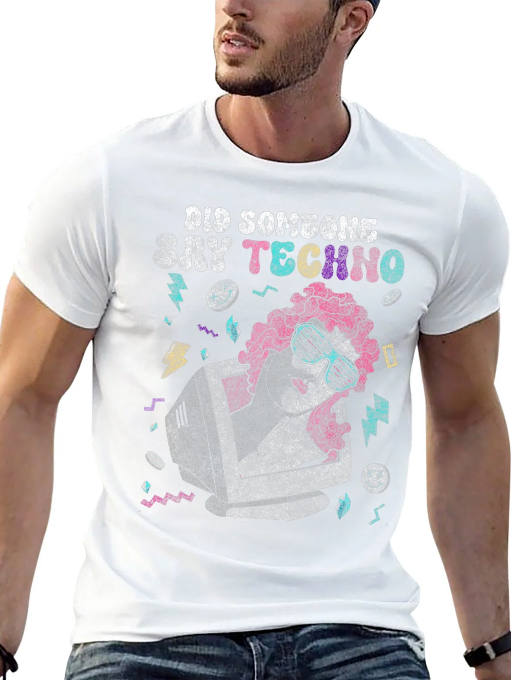 Did Someone Say Techno T-Shirt - Retro Computer