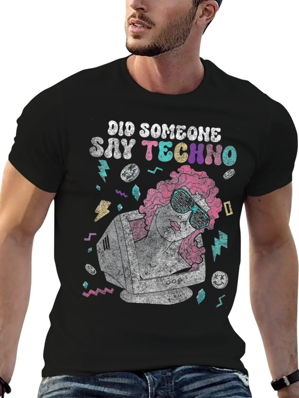Did Someone Say Techno T-Shirt - Retro Computer