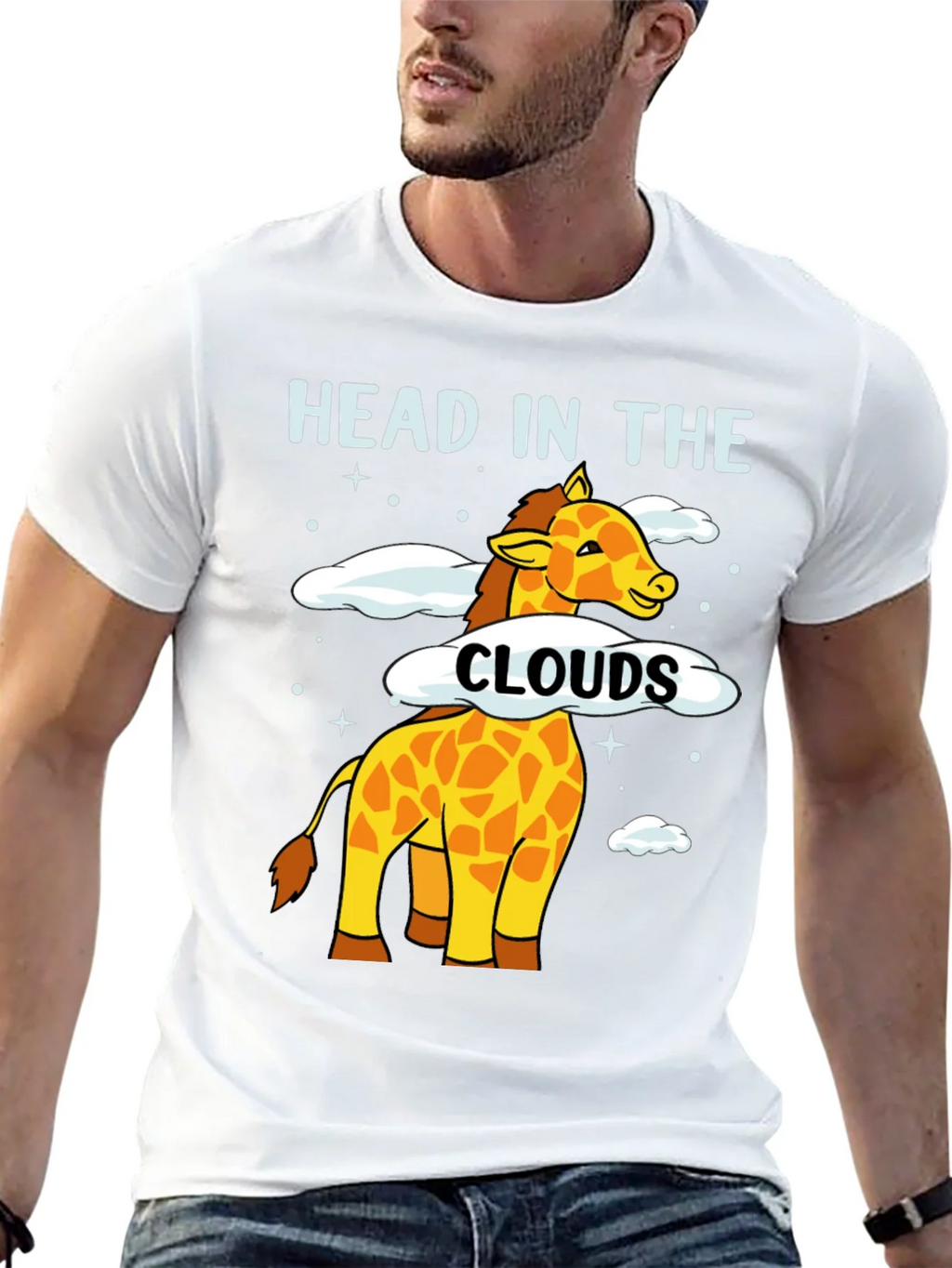 Head in the Clouds Giraffe Graphic T-Shirt