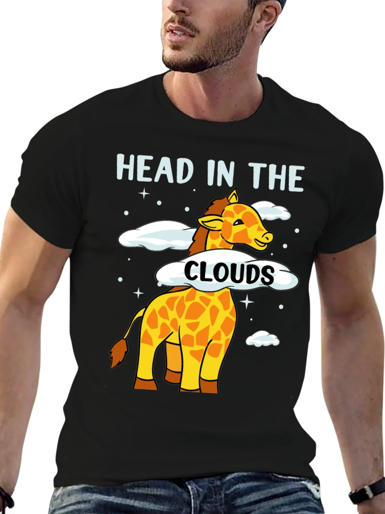 Head in the Clouds Giraffe Graphic T-Shirt