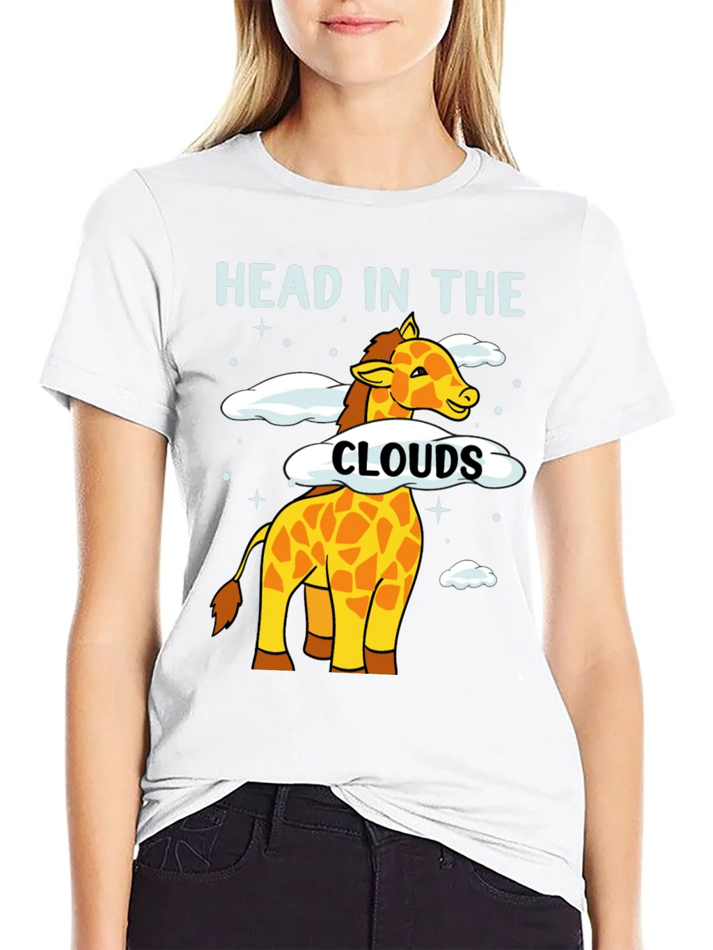 Head in the Clouds Giraffe Graphic T-Shirt