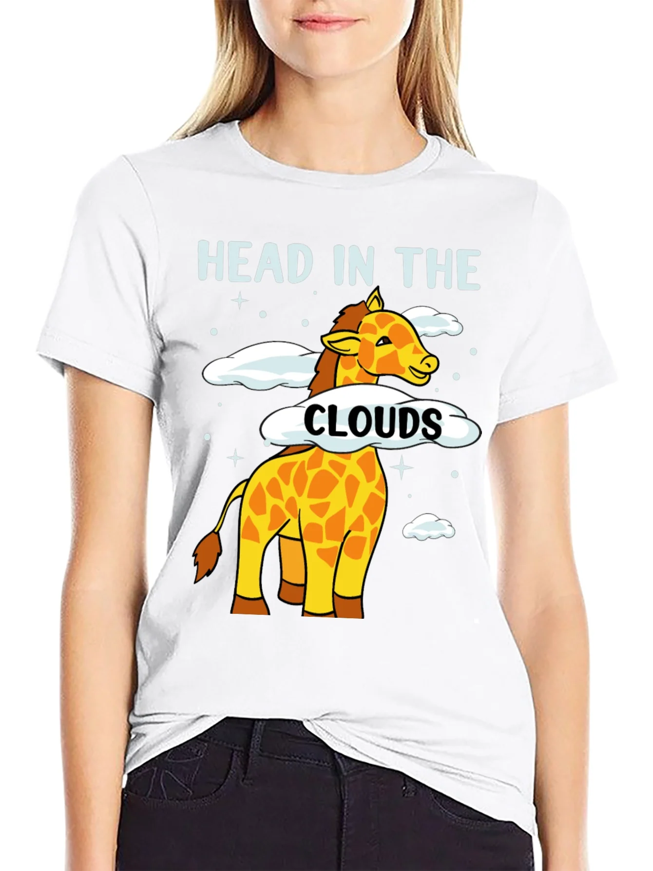 Head in the Clouds Giraffe Graphic T-Shirt