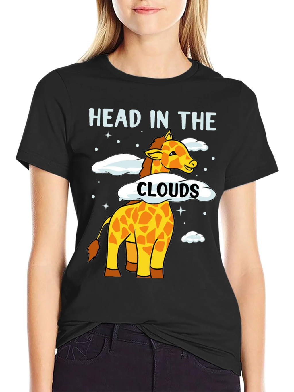 Head in the Clouds Giraffe Graphic T-Shirt