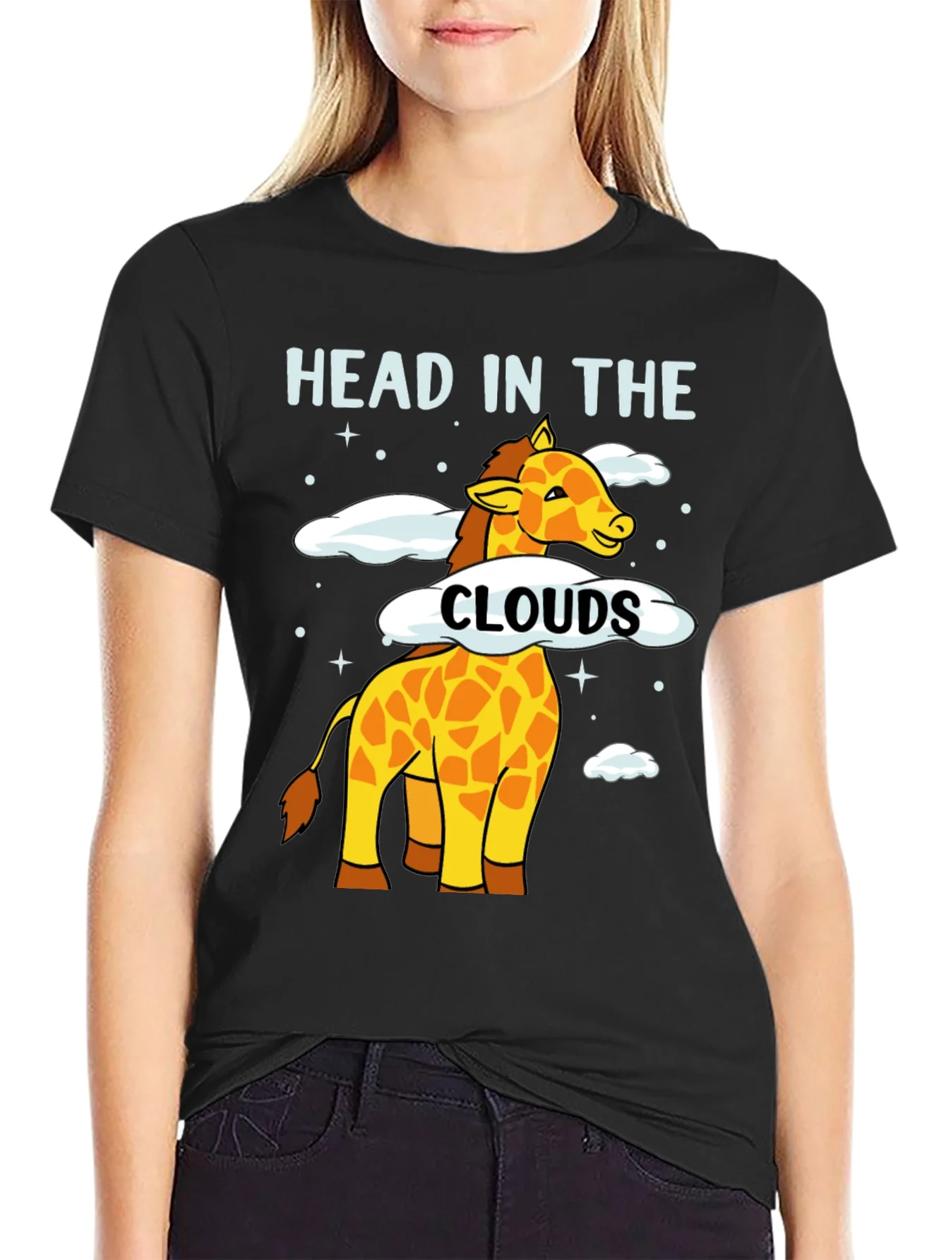 Head in the Clouds Giraffe Graphic T-Shirt