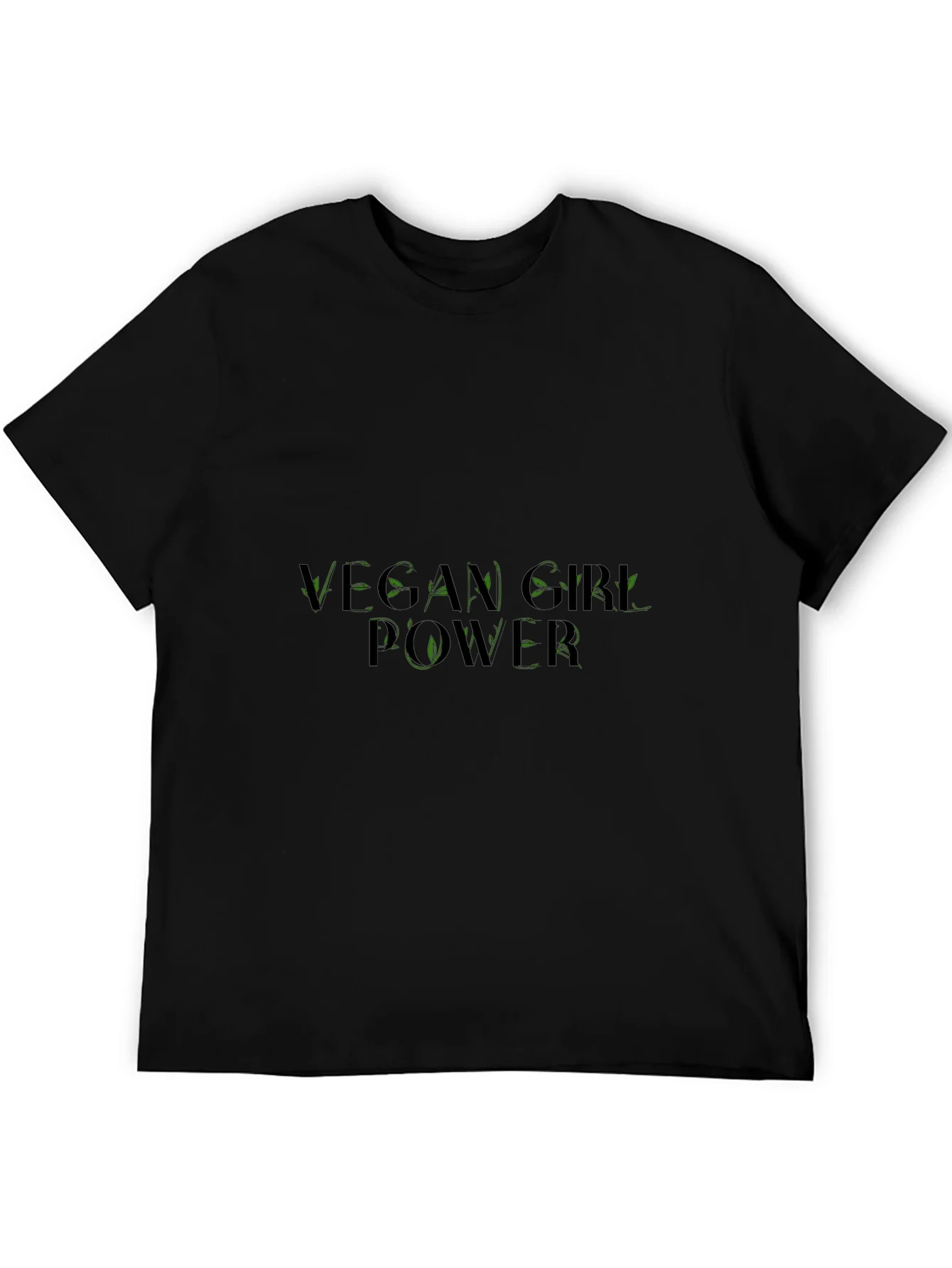 Vegan Girl Power Tee - Black Cotton Graphic T-Shirt