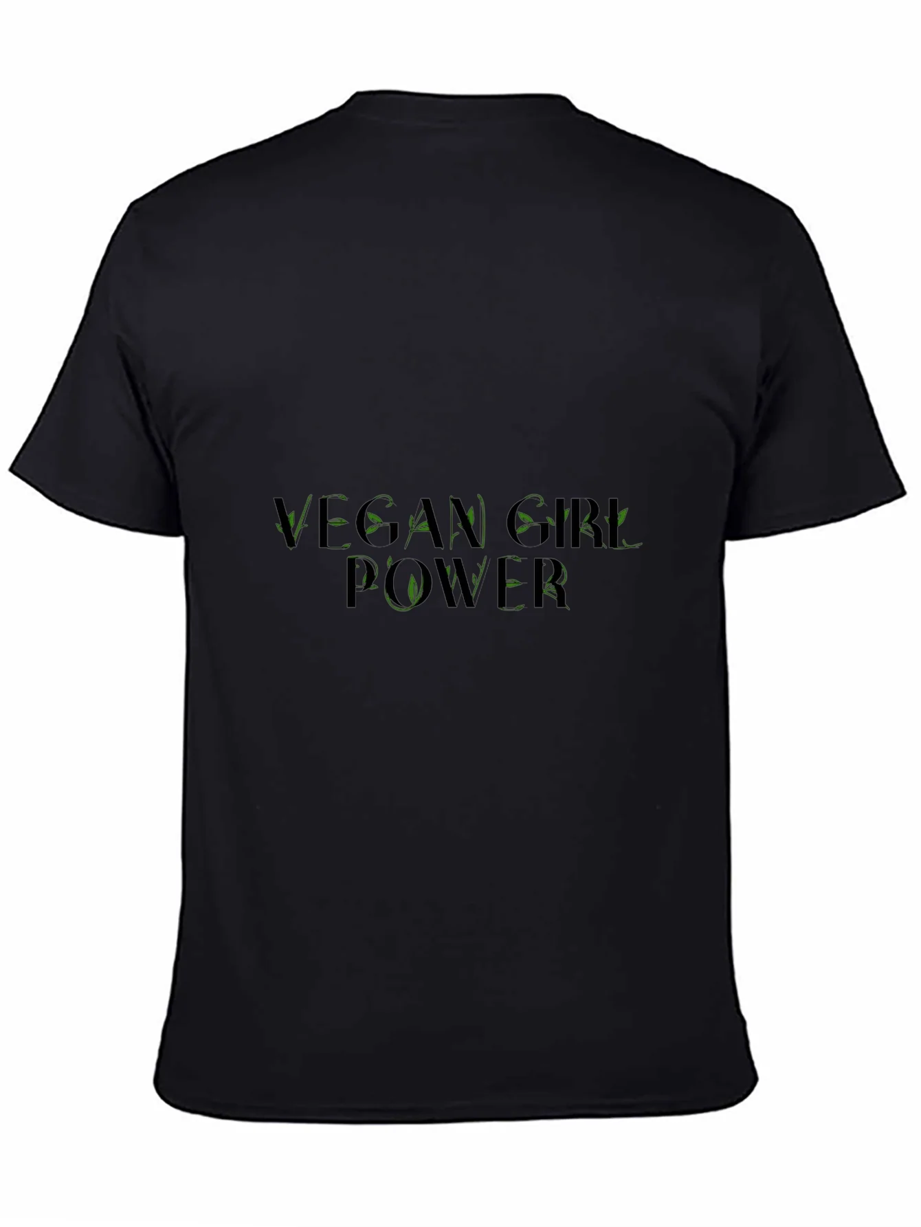 Vegan Girl Power Tee - Black Cotton Graphic T-Shirt
