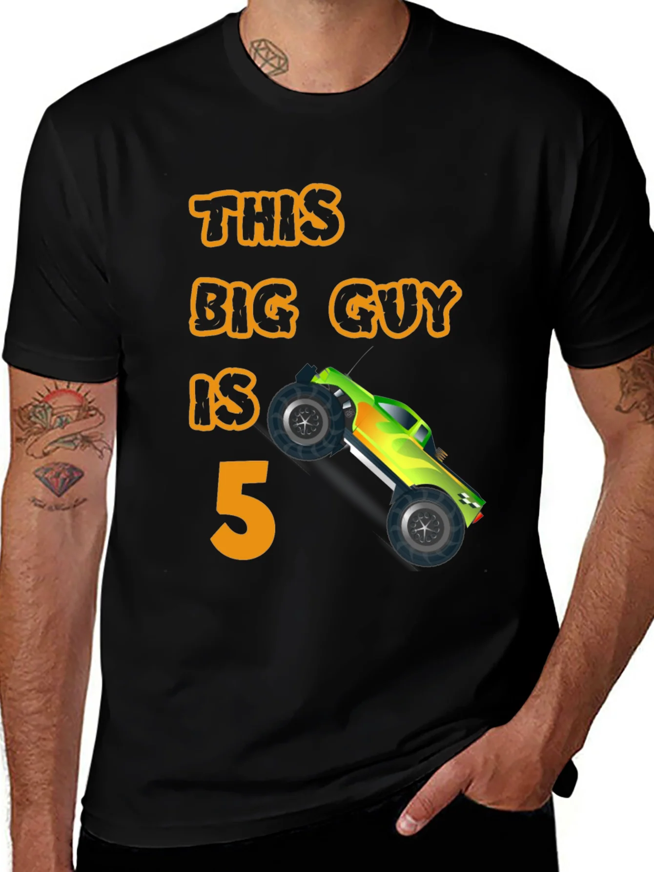 Boys 5th Birthday Monster Truck T-Shirt