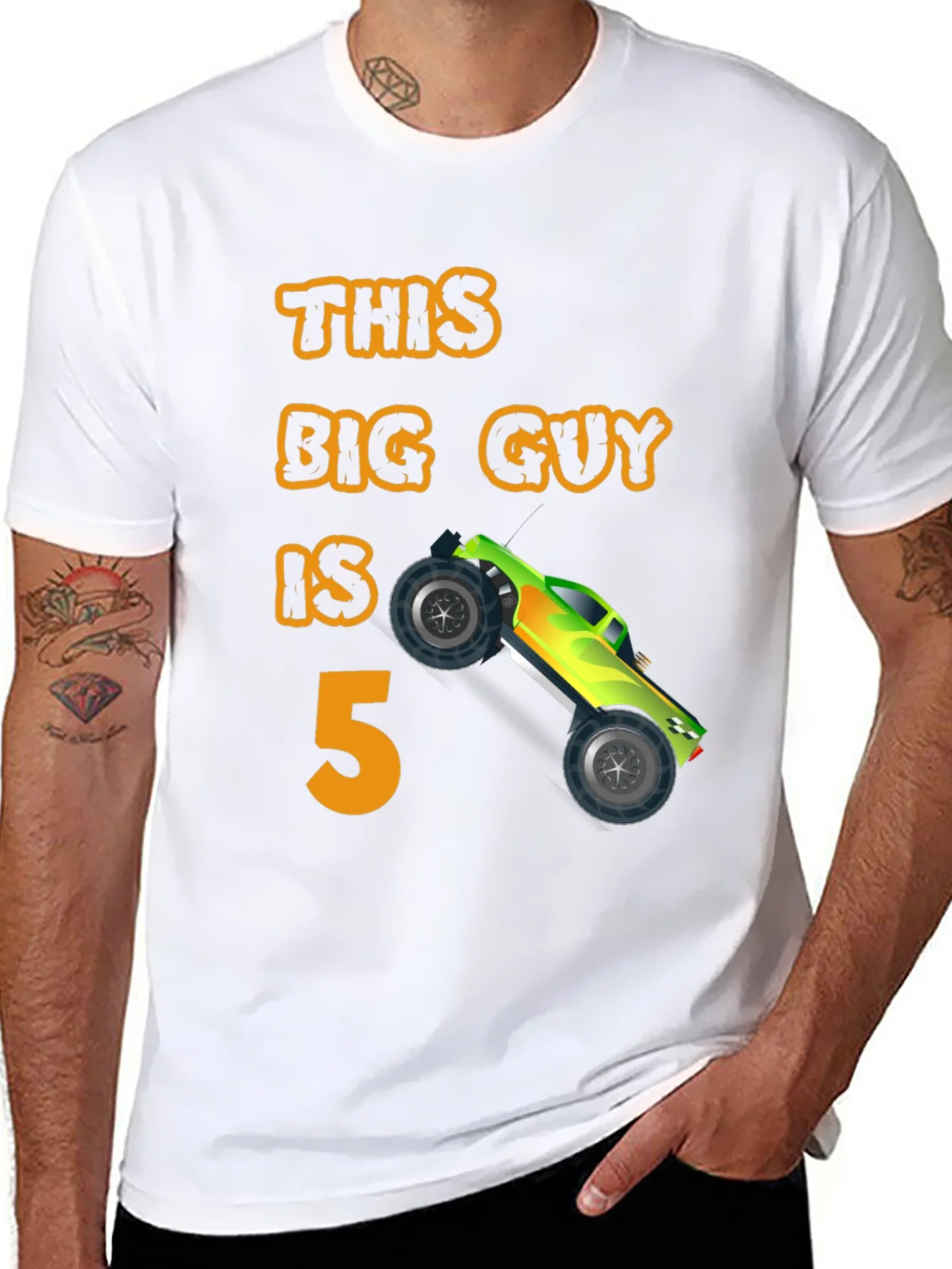 Boys 5th Birthday Monster Truck T-Shirt