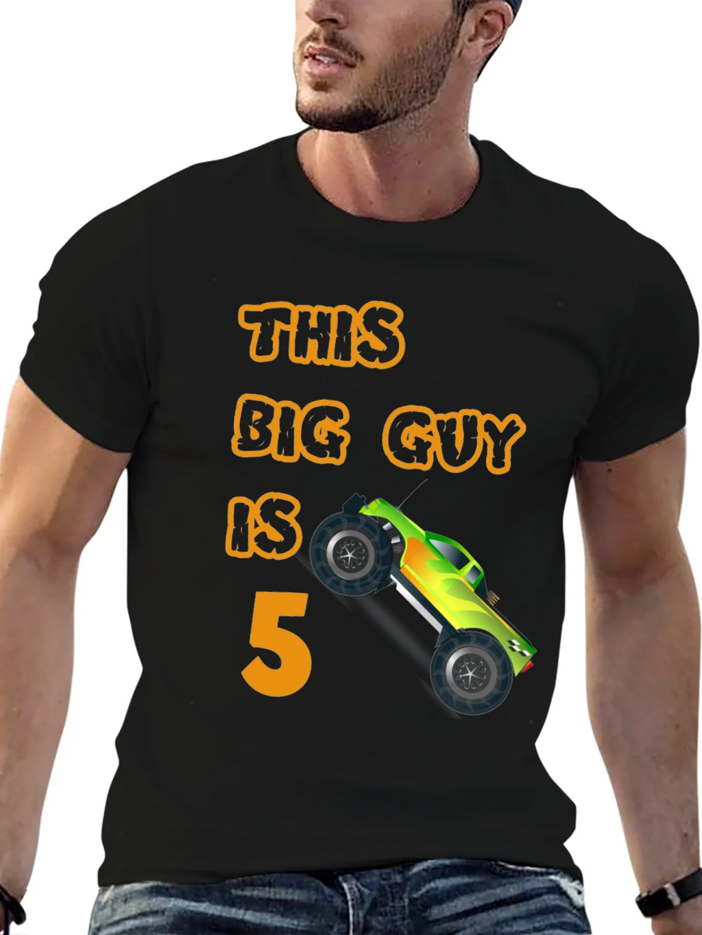 Boys 5th Birthday Monster Truck T-Shirt