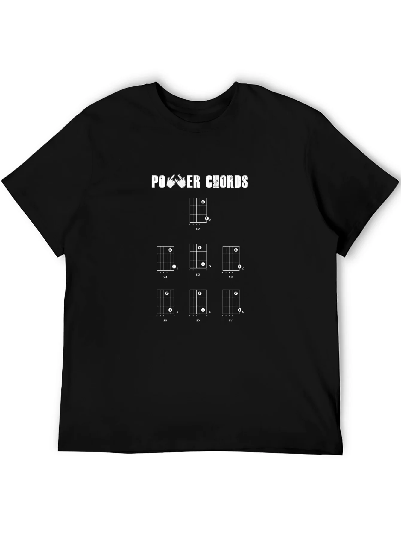 Power Chords Guitarist Black T-Shirt