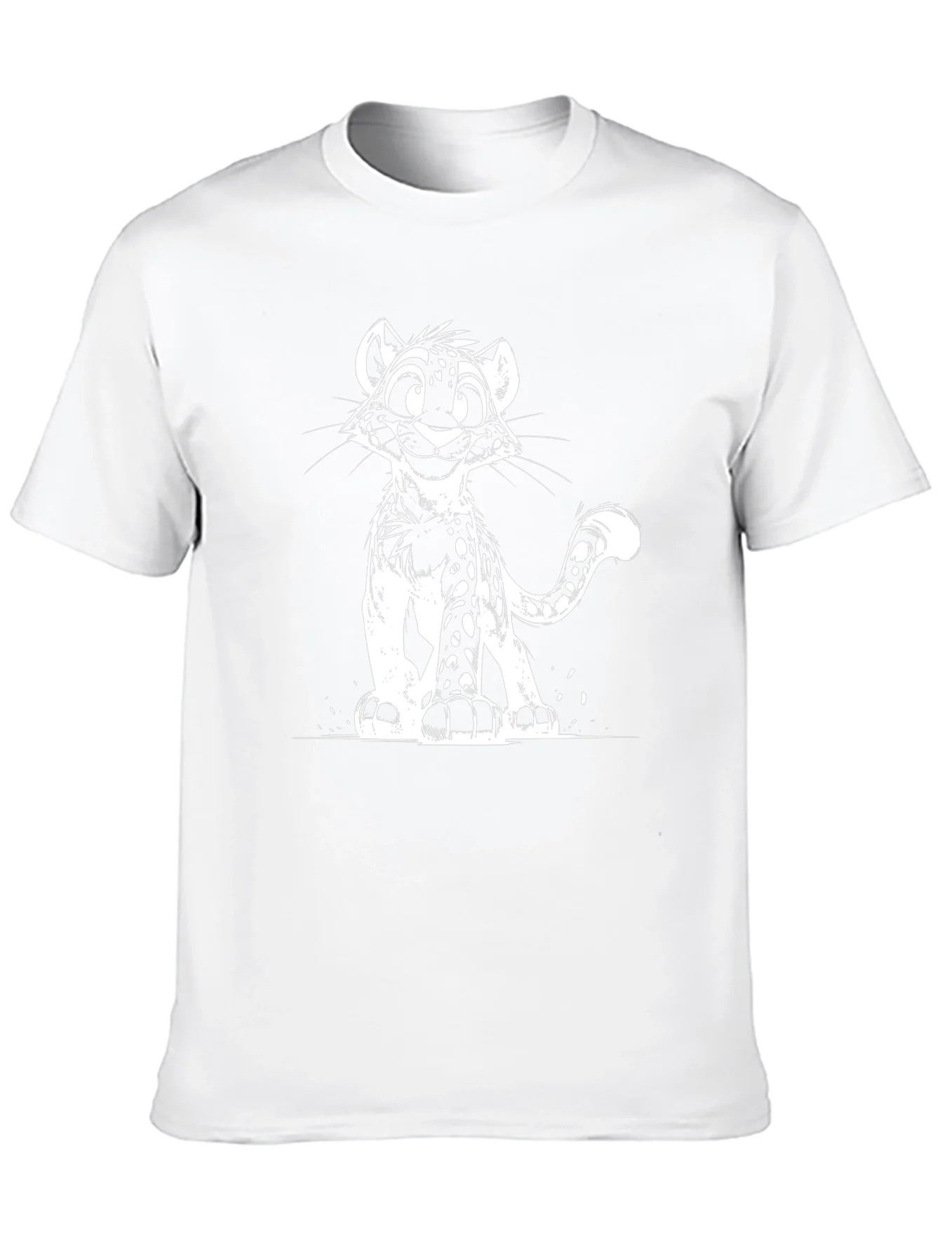 Cool Black T-Shirt with Leopard Cub Graphic