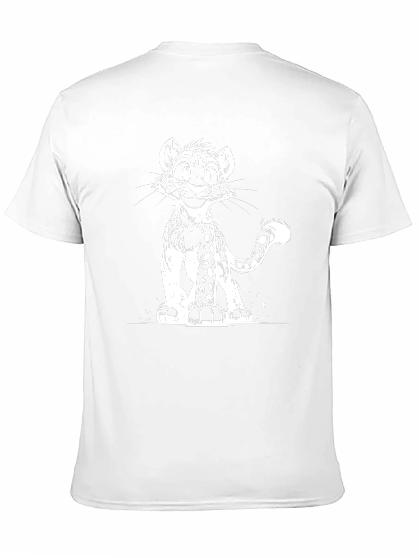 Cool Black T-Shirt with Leopard Cub Graphic