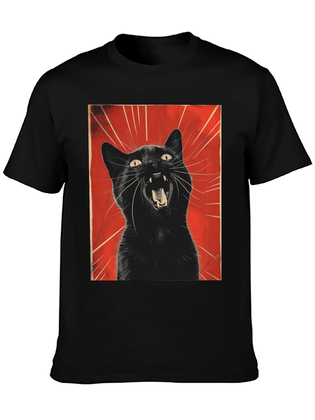 Black Cat Roar Graphic Tee - Unisex