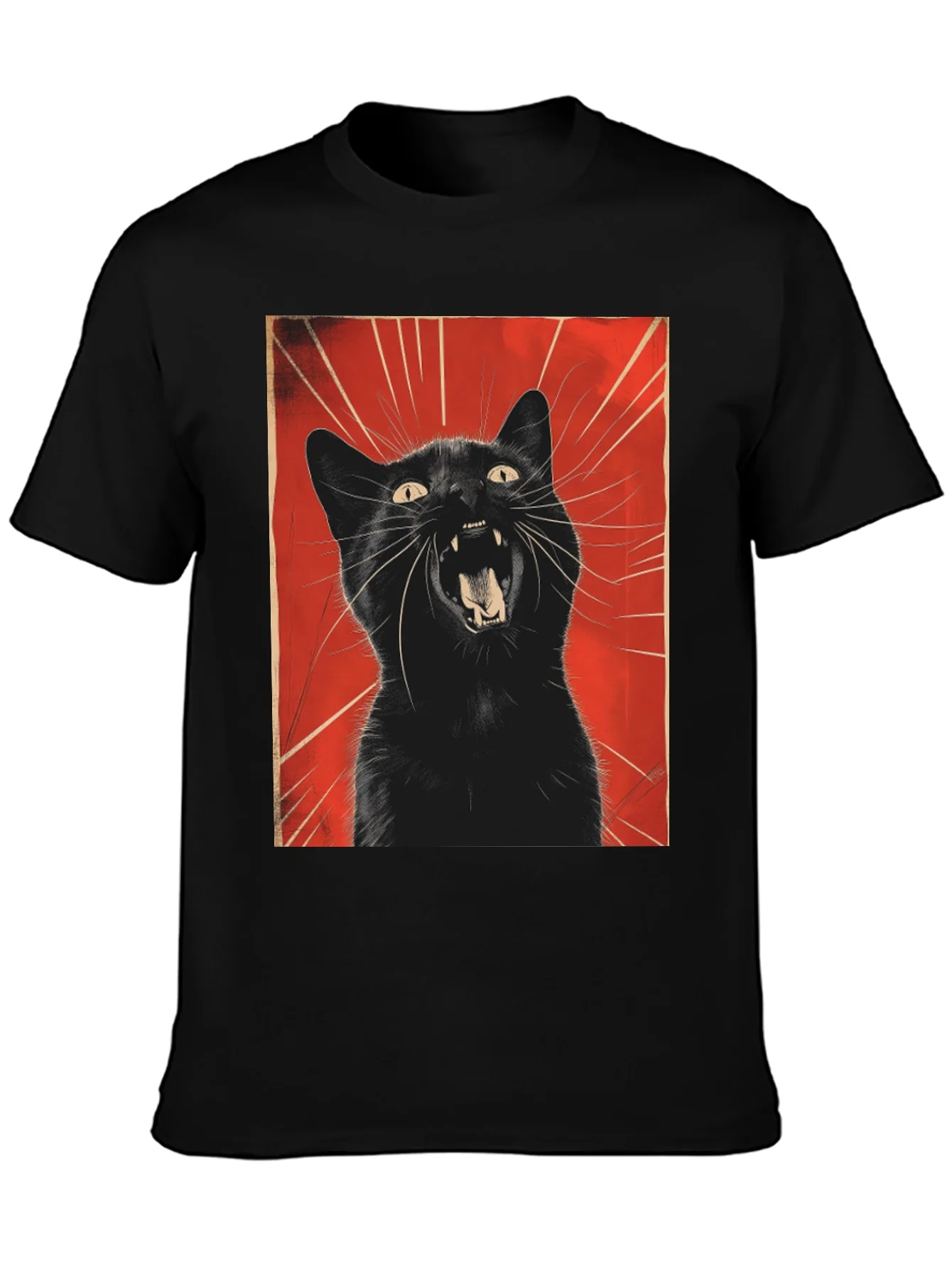 Black Cat Roar Graphic Tee - Unisex