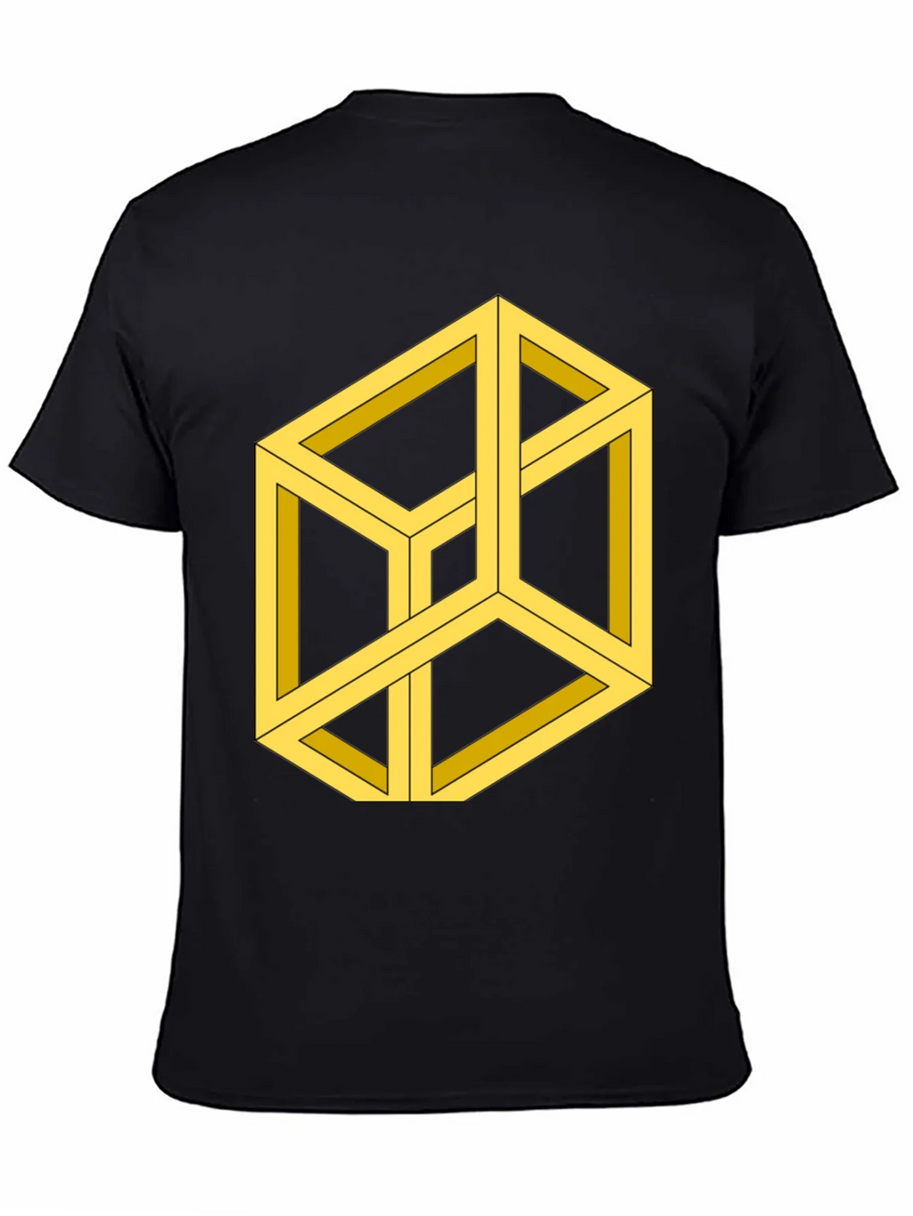 Optical Illusion Cube Graphic Tee - Black