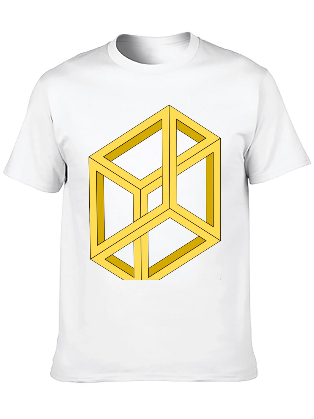 Optical Illusion Cube Graphic Tee - Black