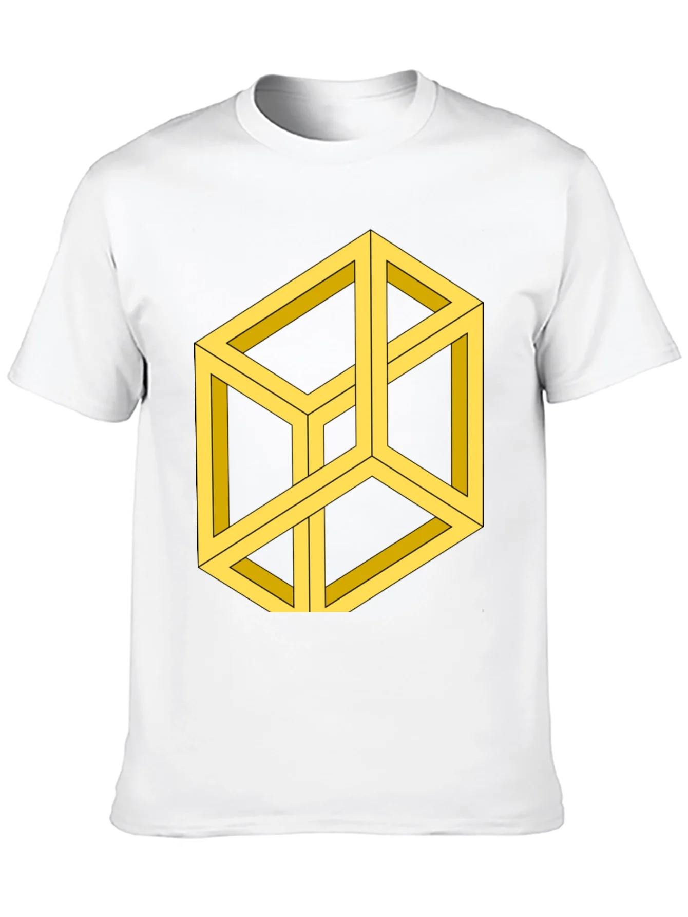 Optical Illusion Cube Graphic Tee - Black