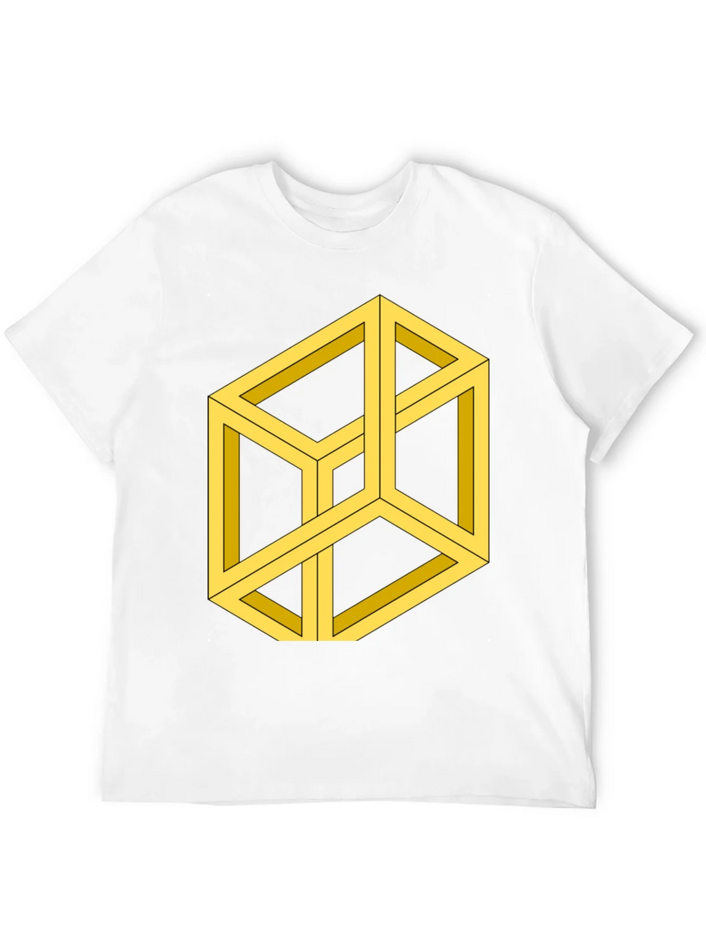 Optical Illusion Cube Graphic Tee - Black