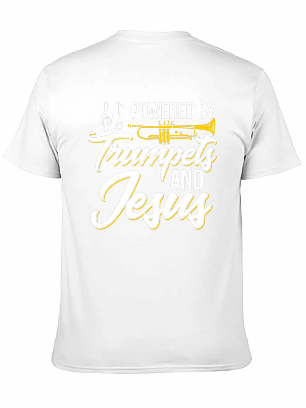 Powered by Trumpets & Jesus Black T-Shirt