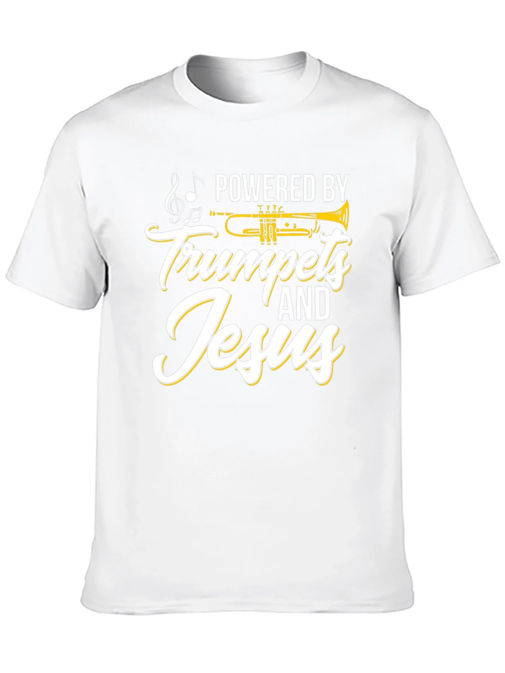 Powered by Trumpets & Jesus Black T-Shirt