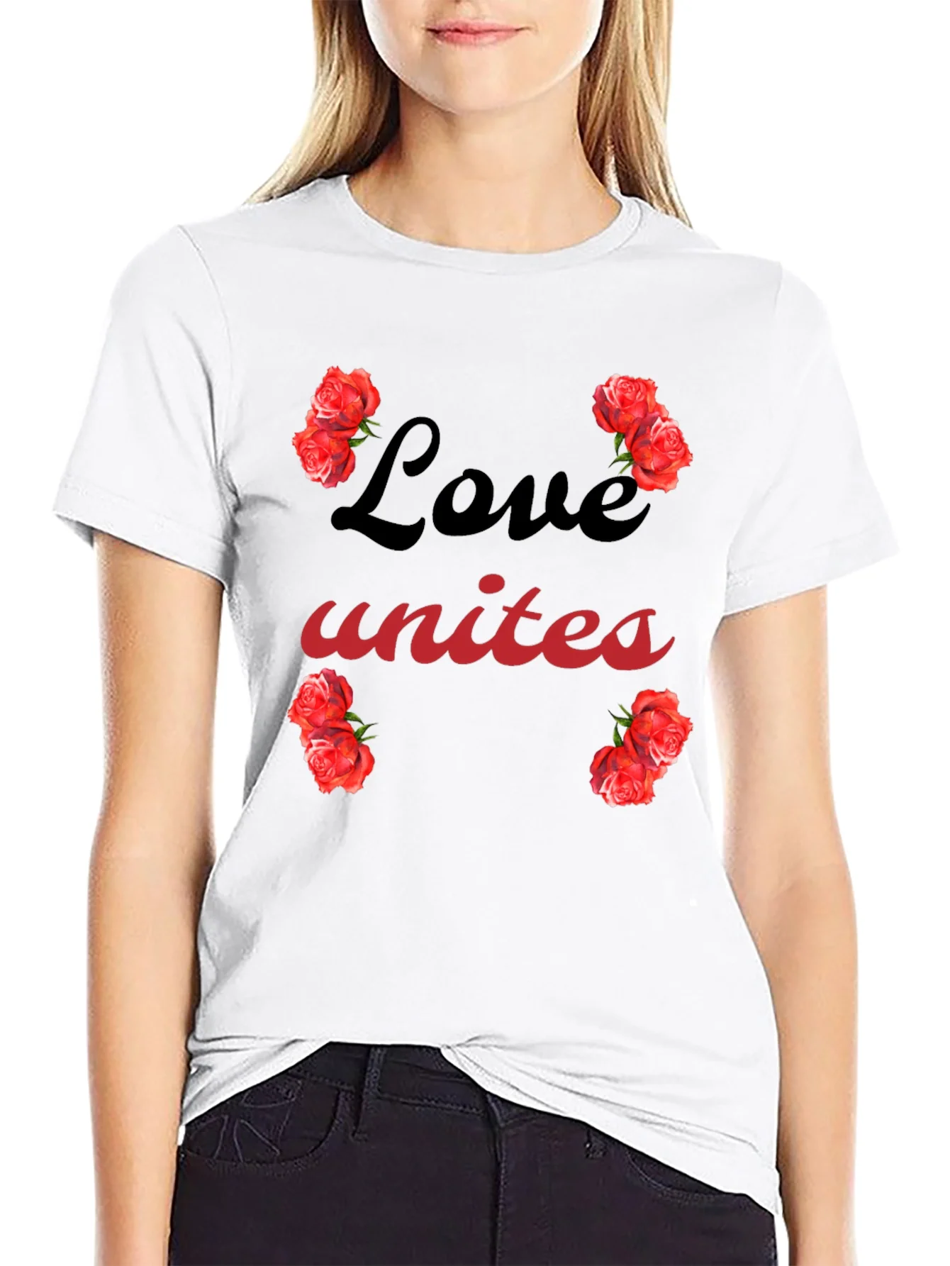 Love Unites Roses Graphic T-Shirt