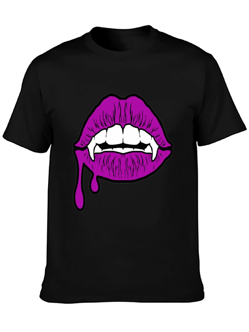 Vampire Lips T-Shirt - Black Graphic Tee