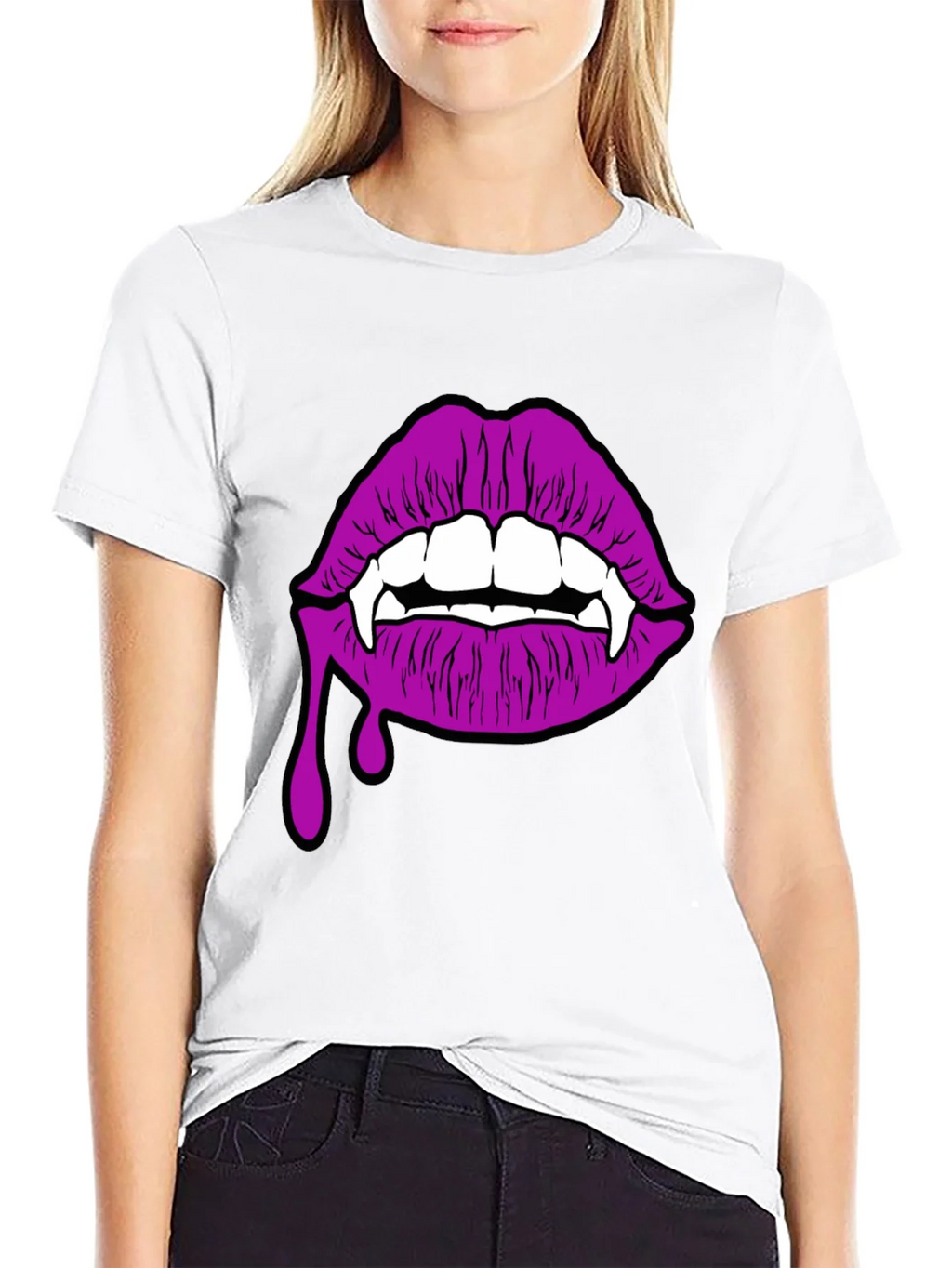 Vampire Lips T-Shirt - Black Graphic Tee