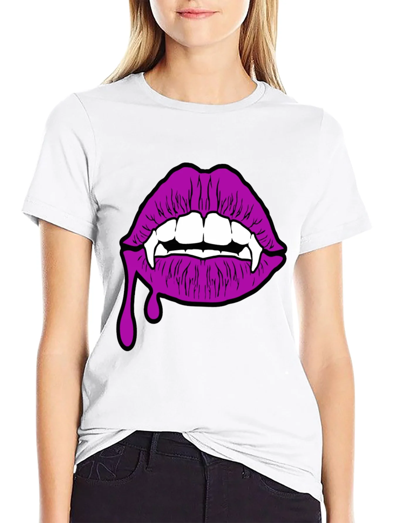 Vampire Lips T-Shirt - Black Graphic Tee
