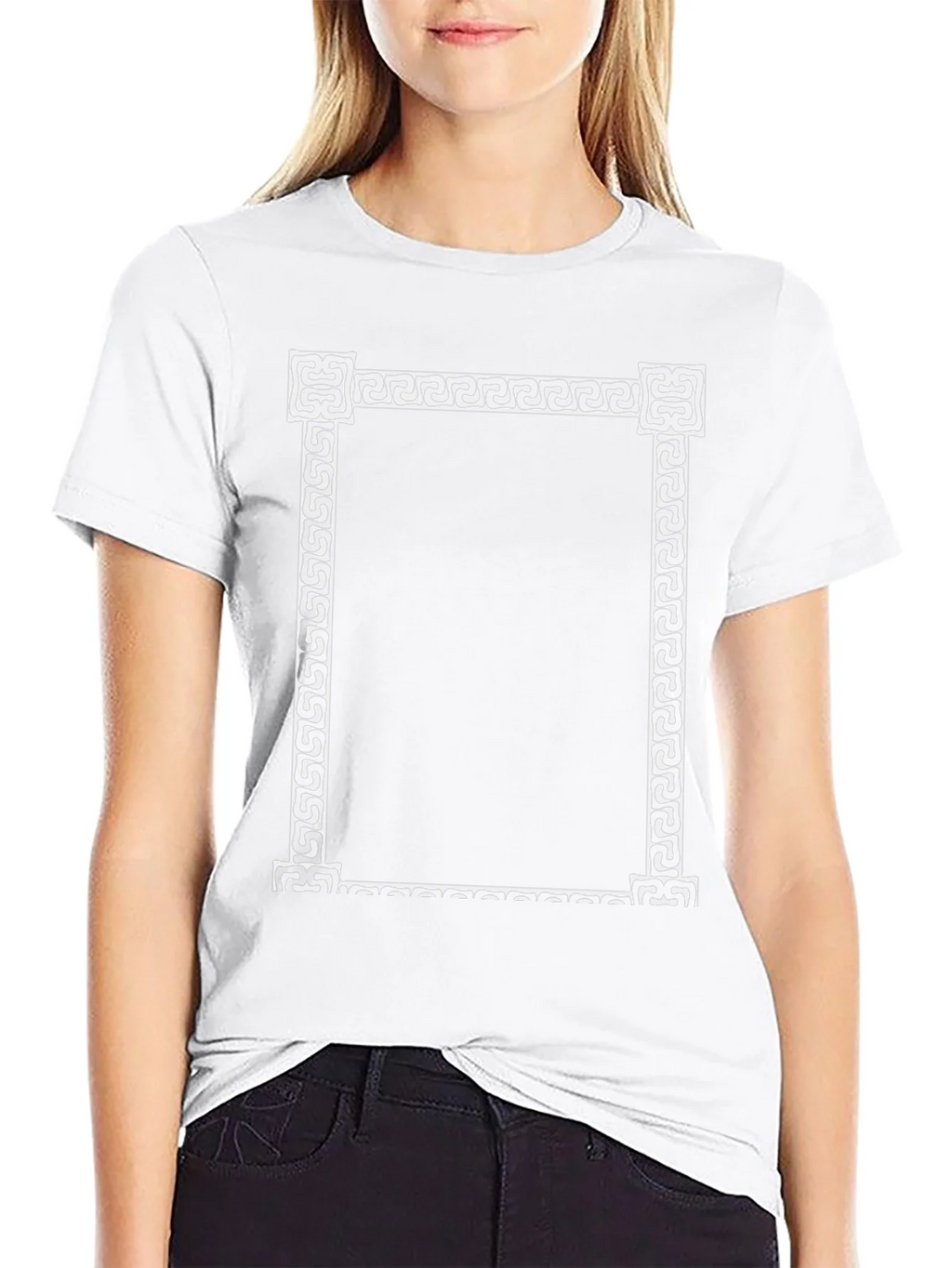 Greek Key Border Black T-Shirt