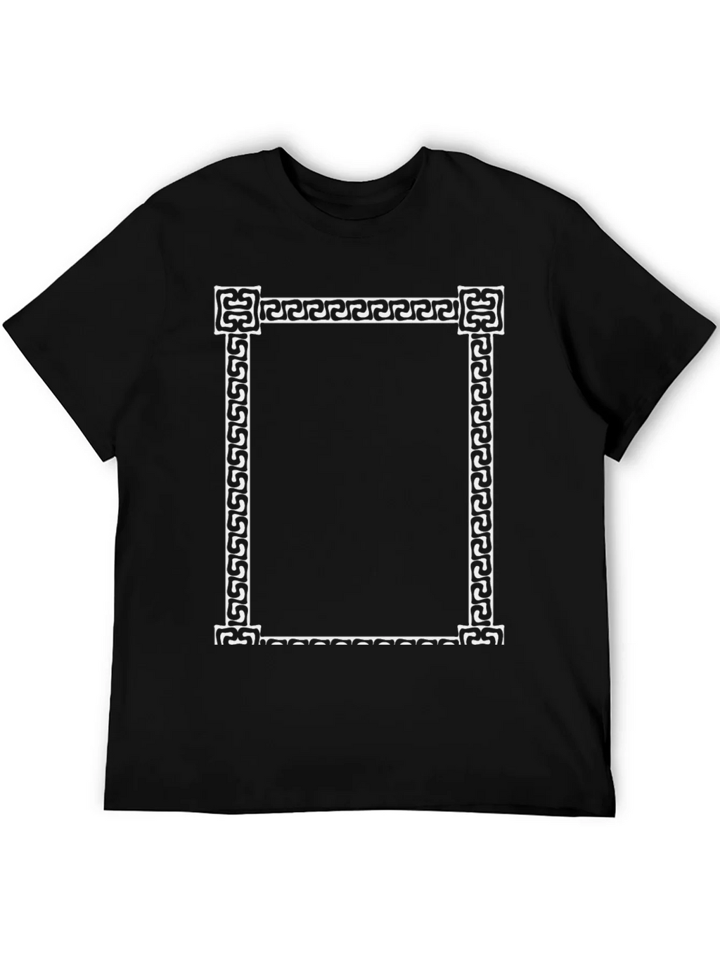 Greek Key Border Black T-Shirt