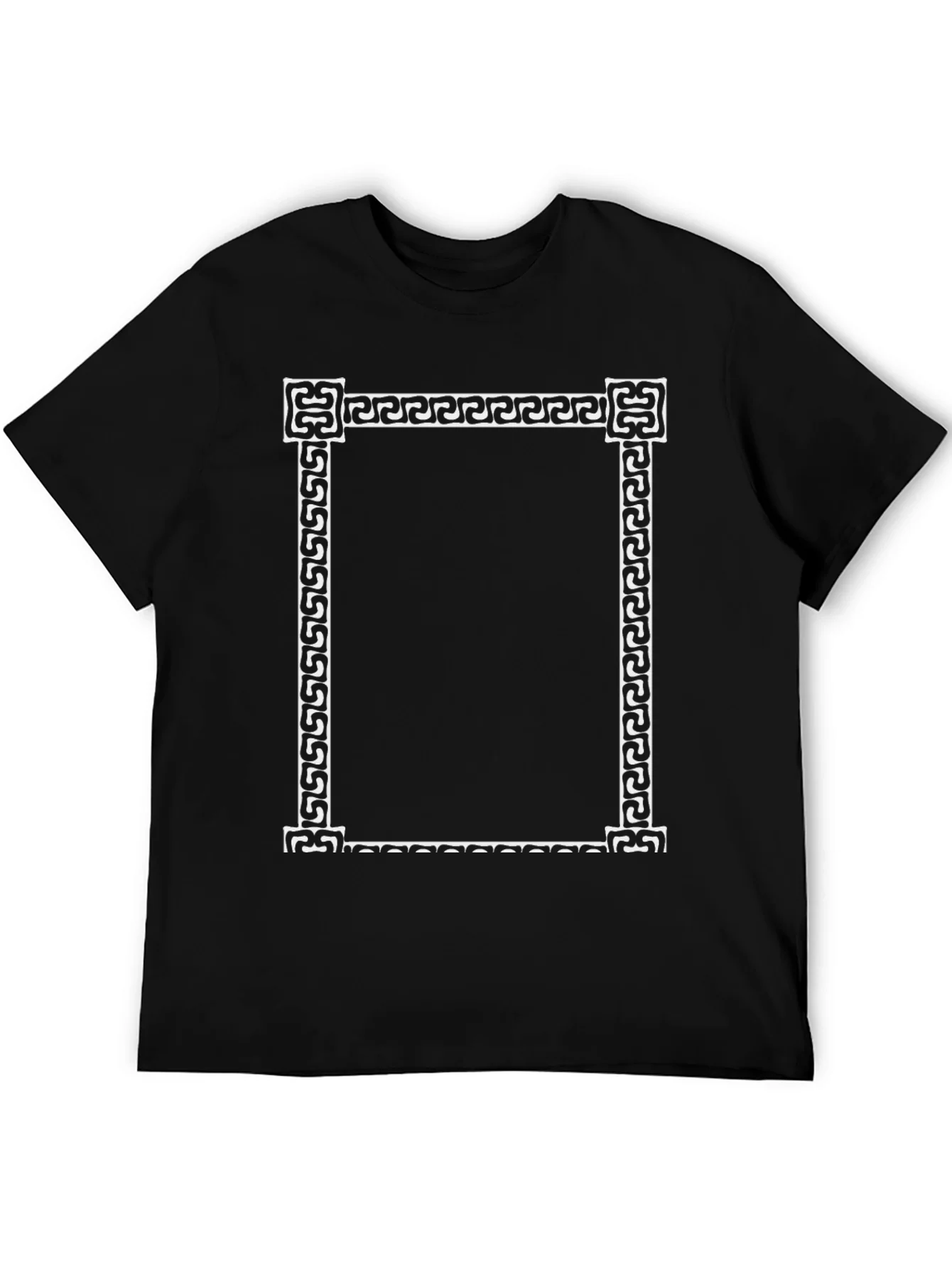 Greek Key Border Black T-Shirt