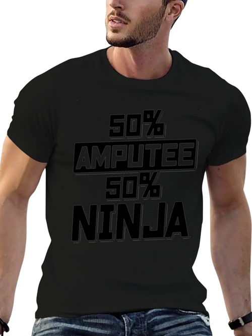 50% Amputee 50% Ninja Black Graphic Tee
