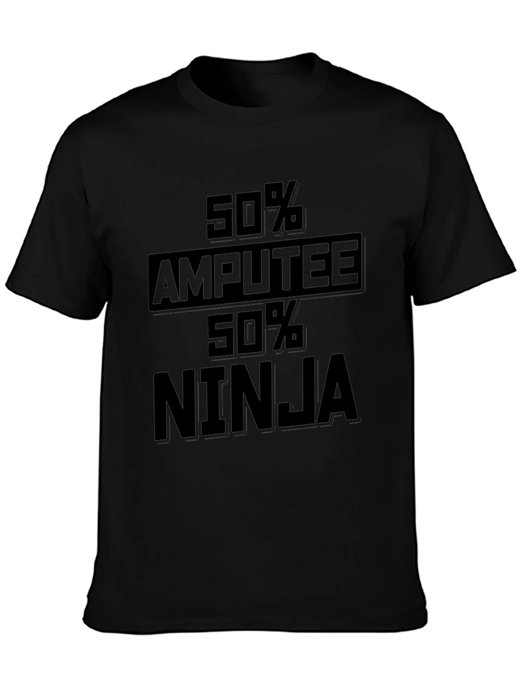 50% Amputee 50% Ninja Black Graphic Tee