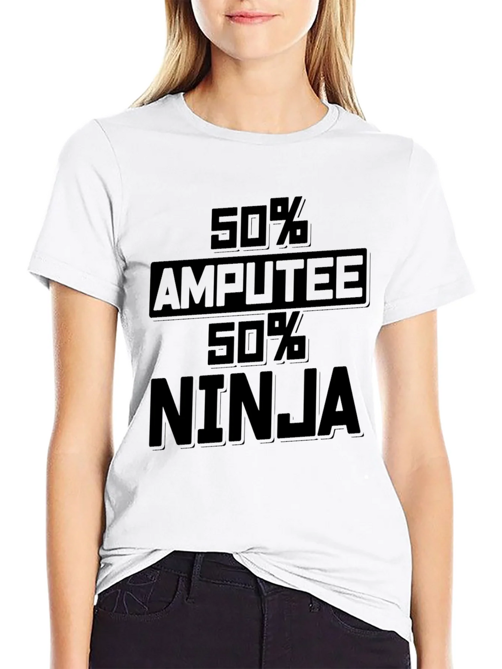50% Amputee 50% Ninja Black Graphic Tee