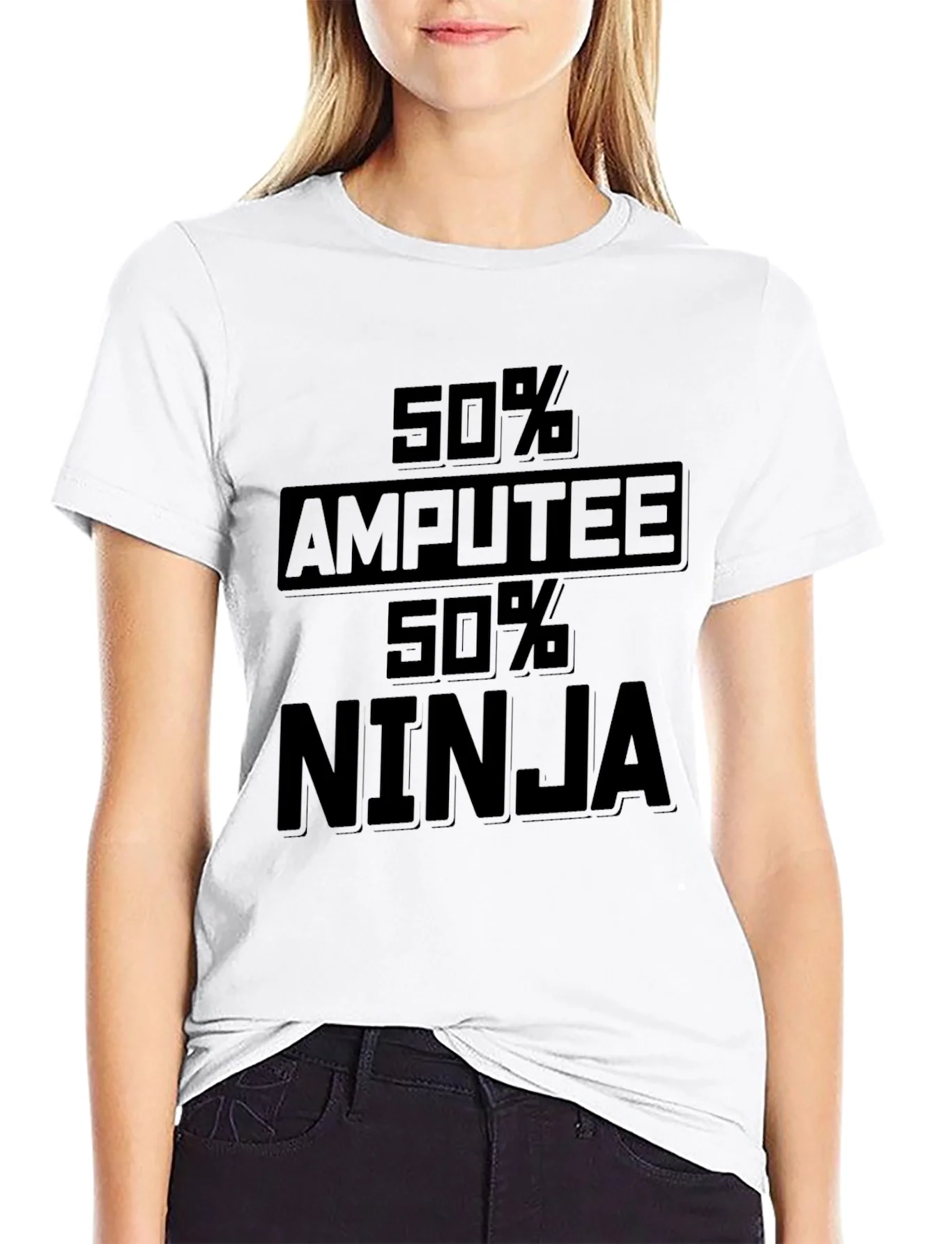 50% Amputee 50% Ninja Black Graphic Tee