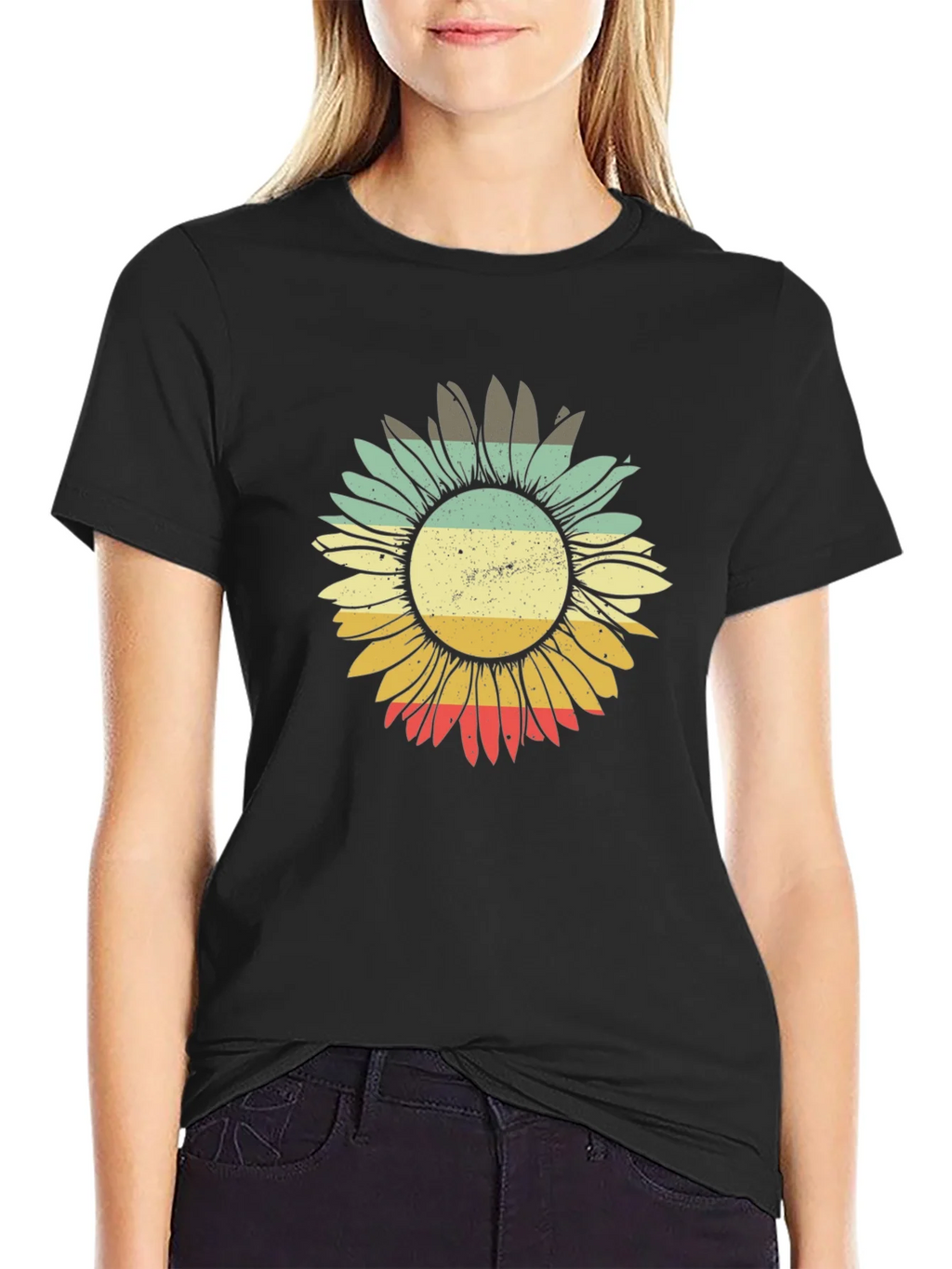 Retro Sunflower Graphic Tee - Comfort Fit