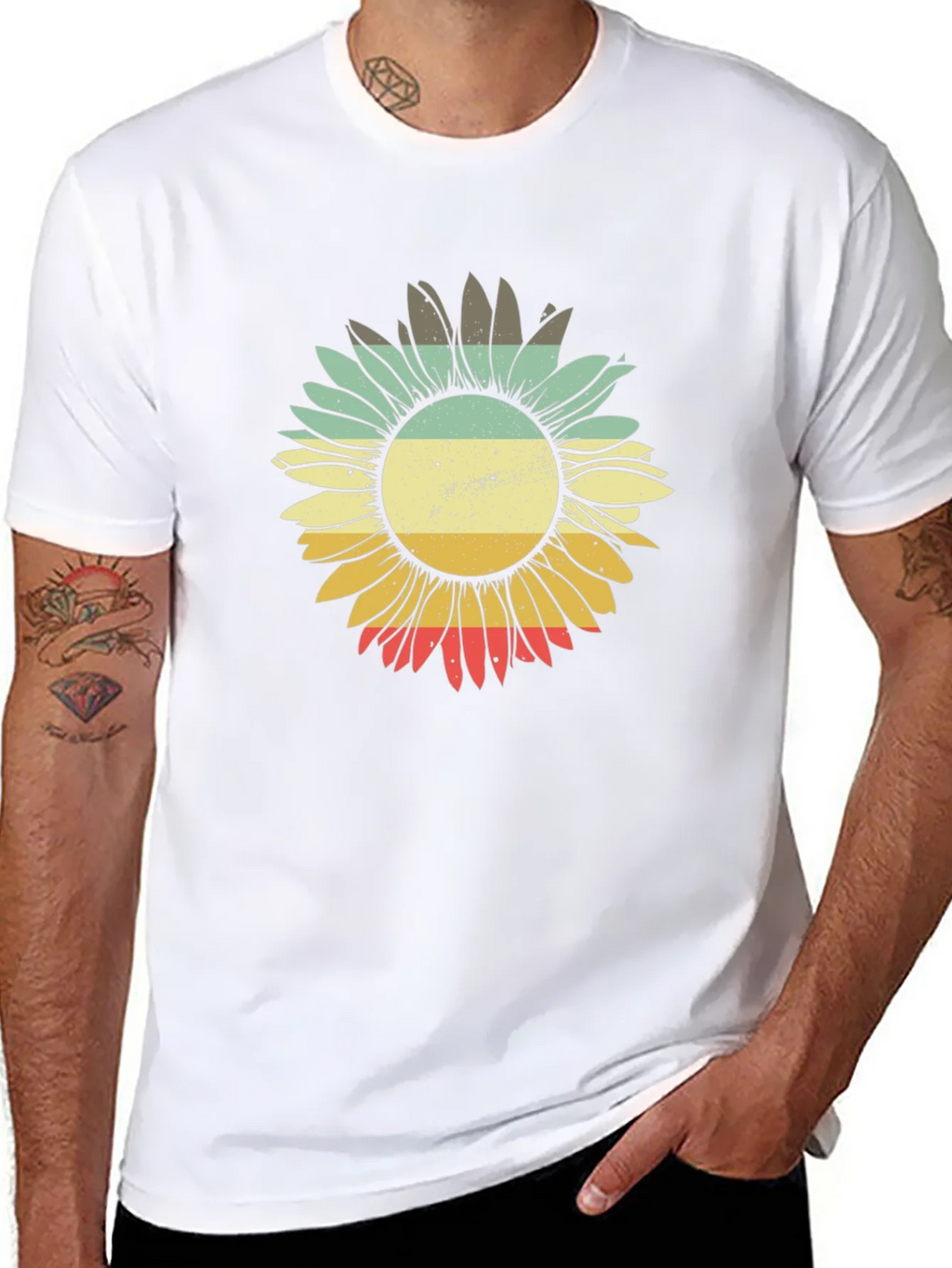 Retro Sunflower Graphic Tee - Comfort Fit