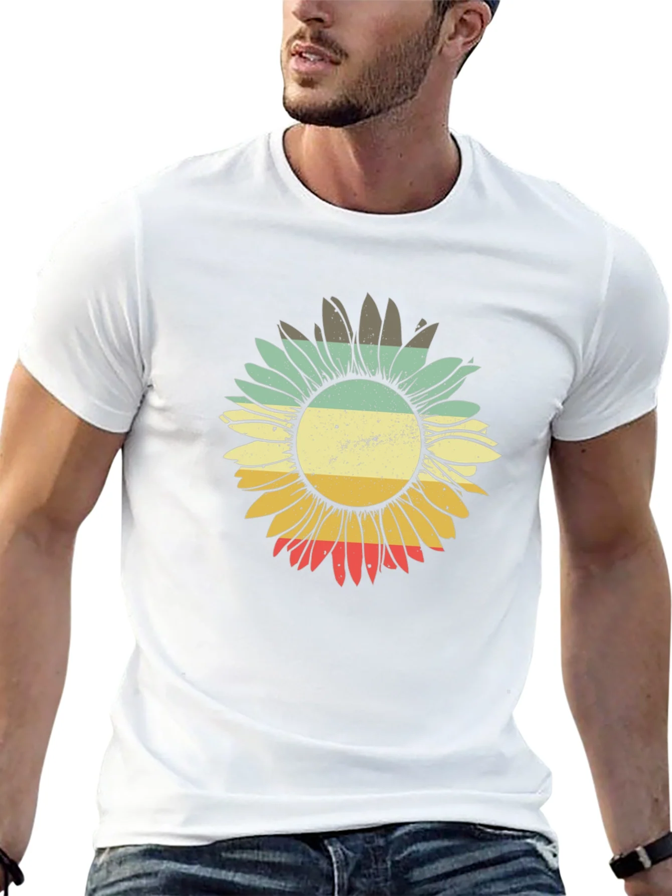 Retro Sunflower Graphic Tee - Comfort Fit