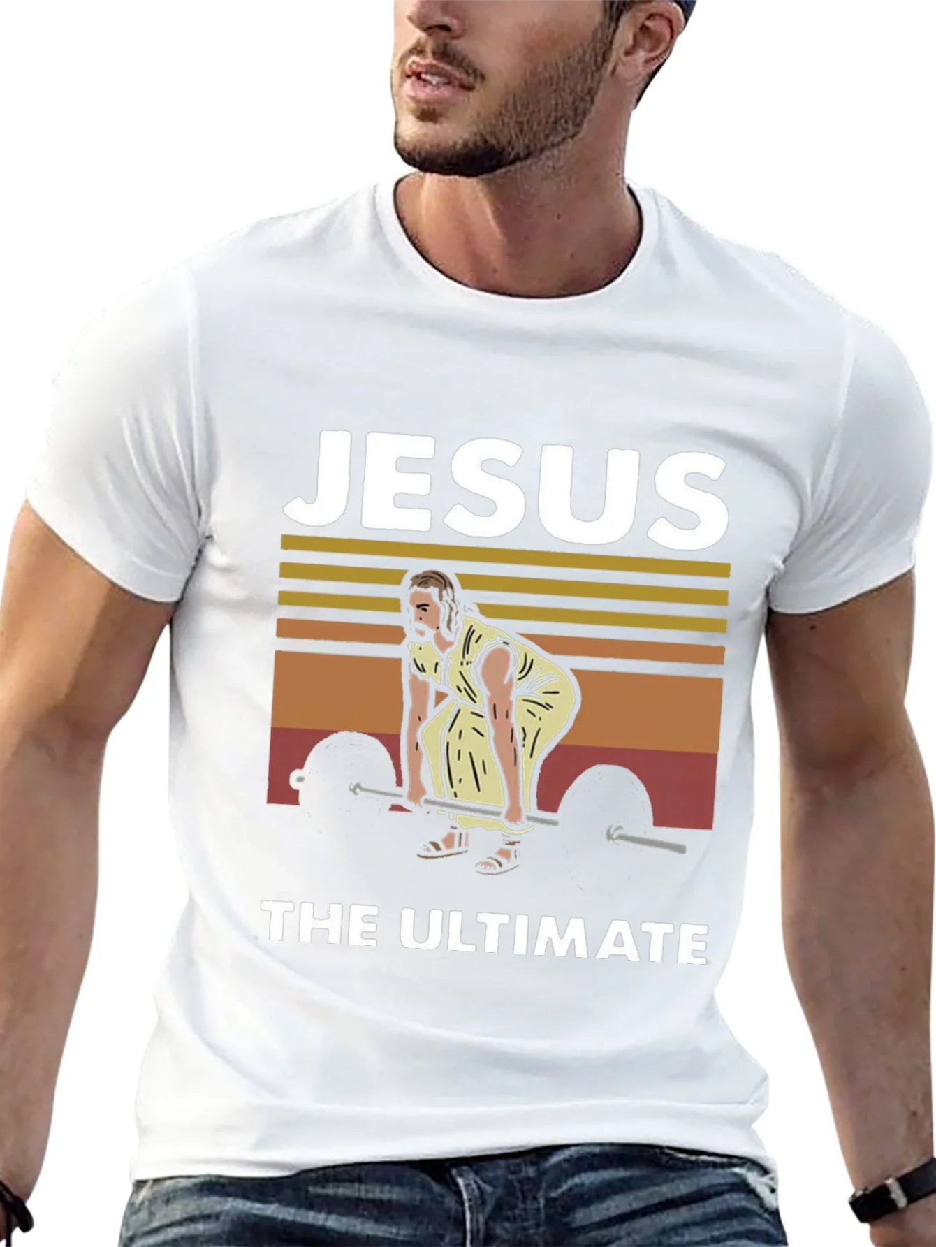 Jesus The Ultimate Weightlifter Graphic Tee