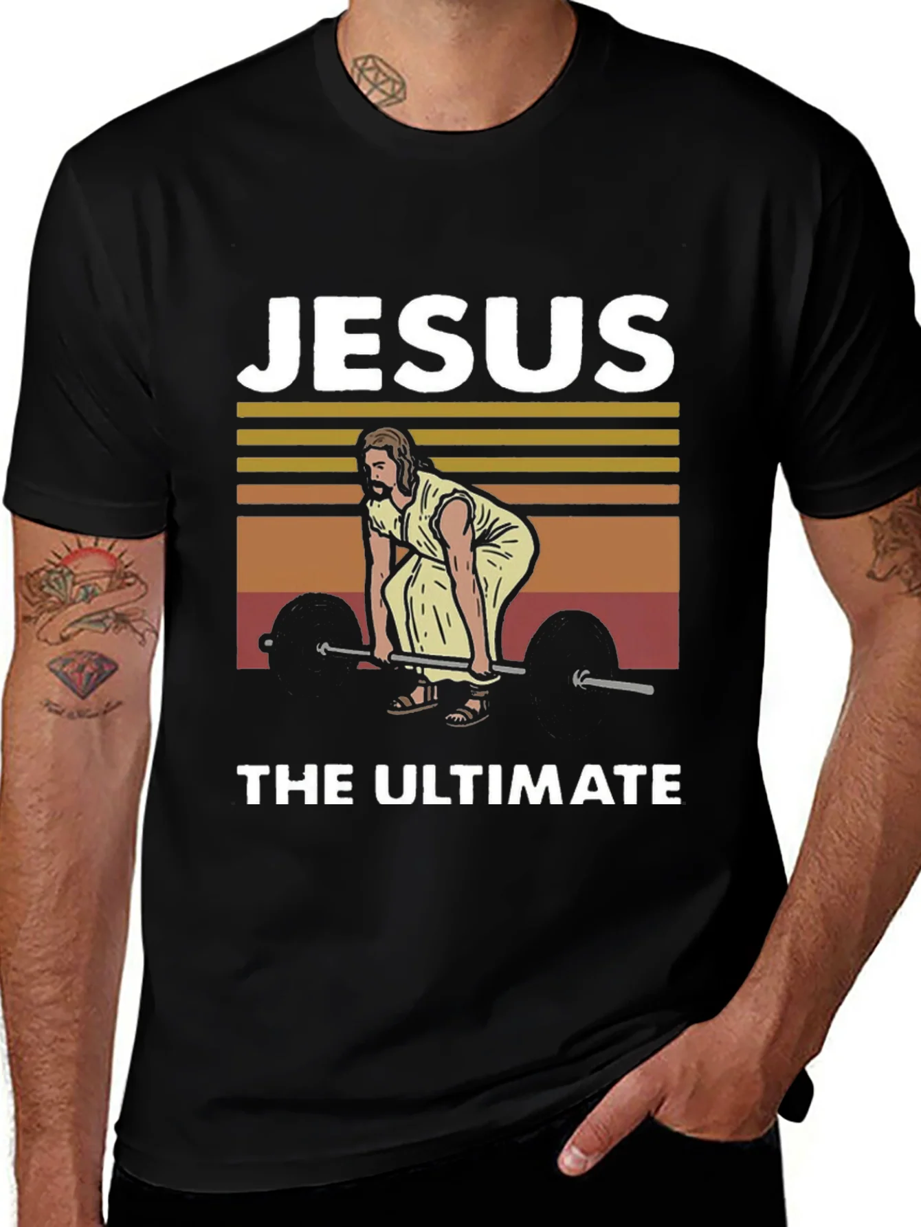 Jesus The Ultimate Weightlifter Graphic Tee