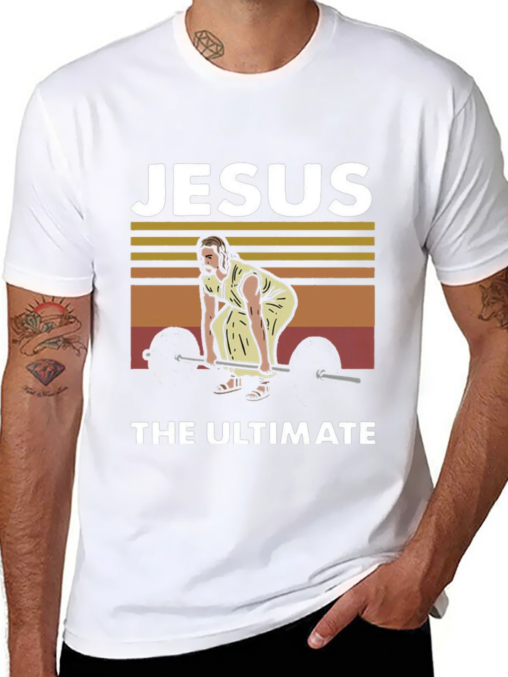 Jesus The Ultimate Weightlifter Graphic Tee