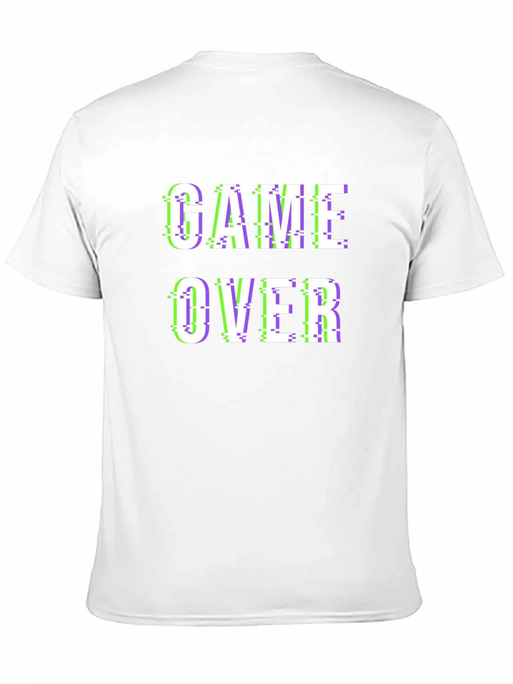 Game Over Glitch Style Black T-Shirt