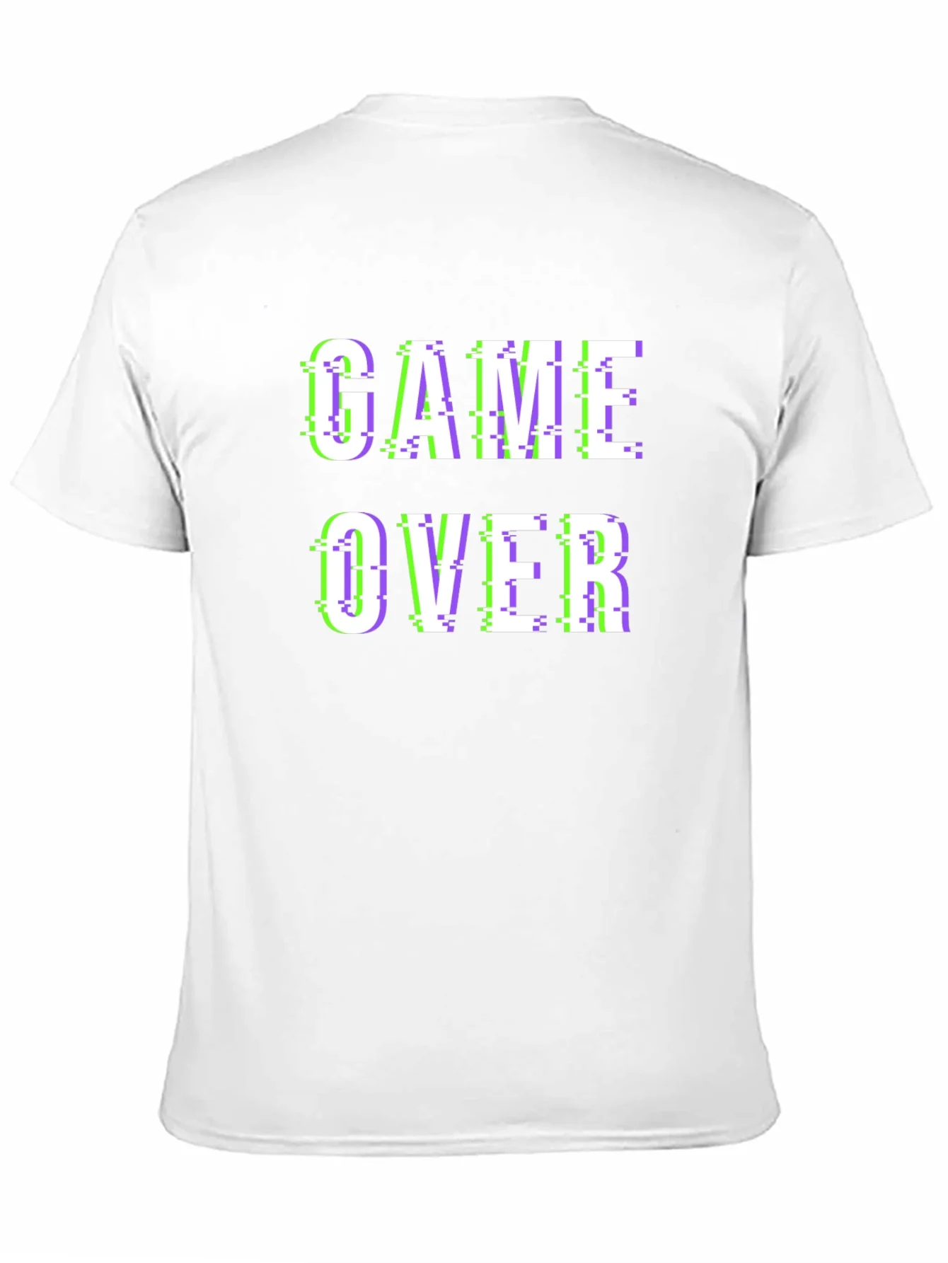 Game Over Glitch Style Black T-Shirt