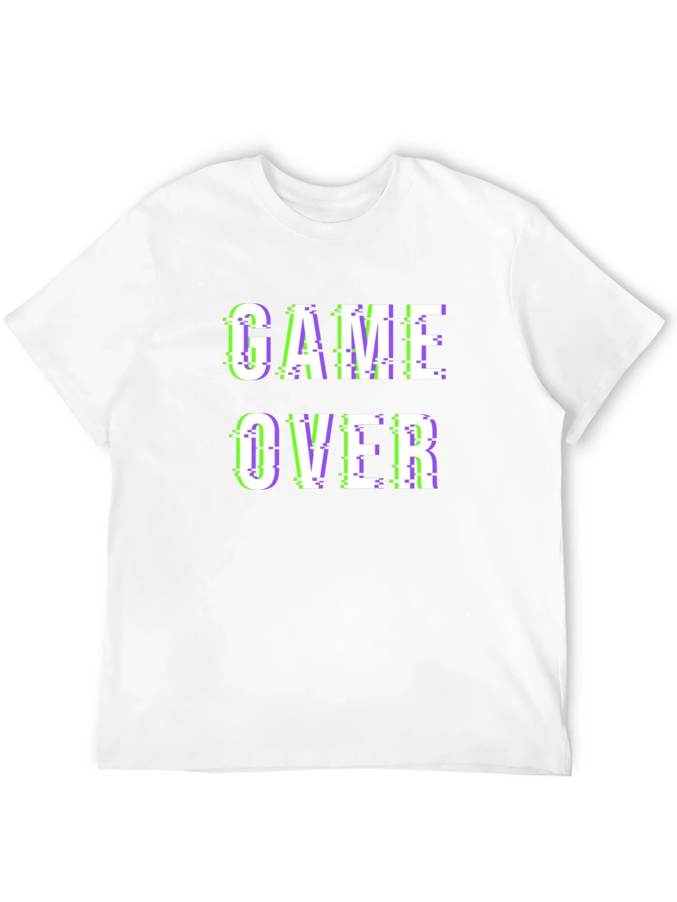 Game Over Glitch Style Black T-Shirt