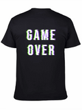 Game Over Glitch Style Black T-Shirt