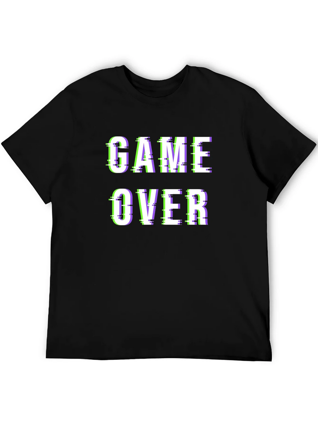 Game Over Glitch Style Black T-Shirt