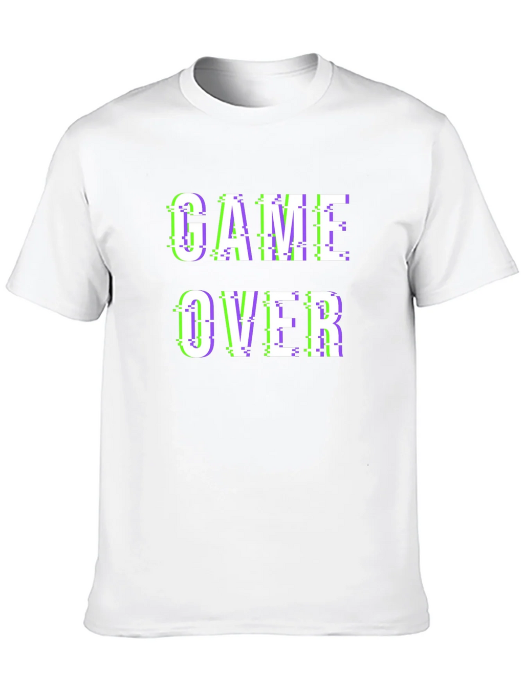 Game Over Glitch Style Black T-Shirt