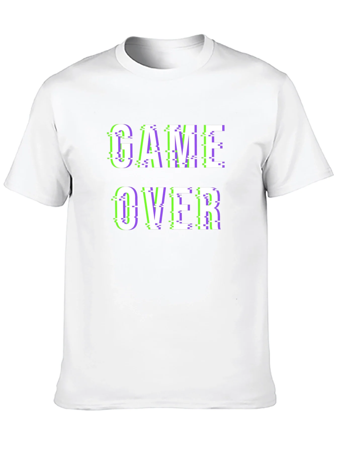 Game Over Glitch Style Black T-Shirt