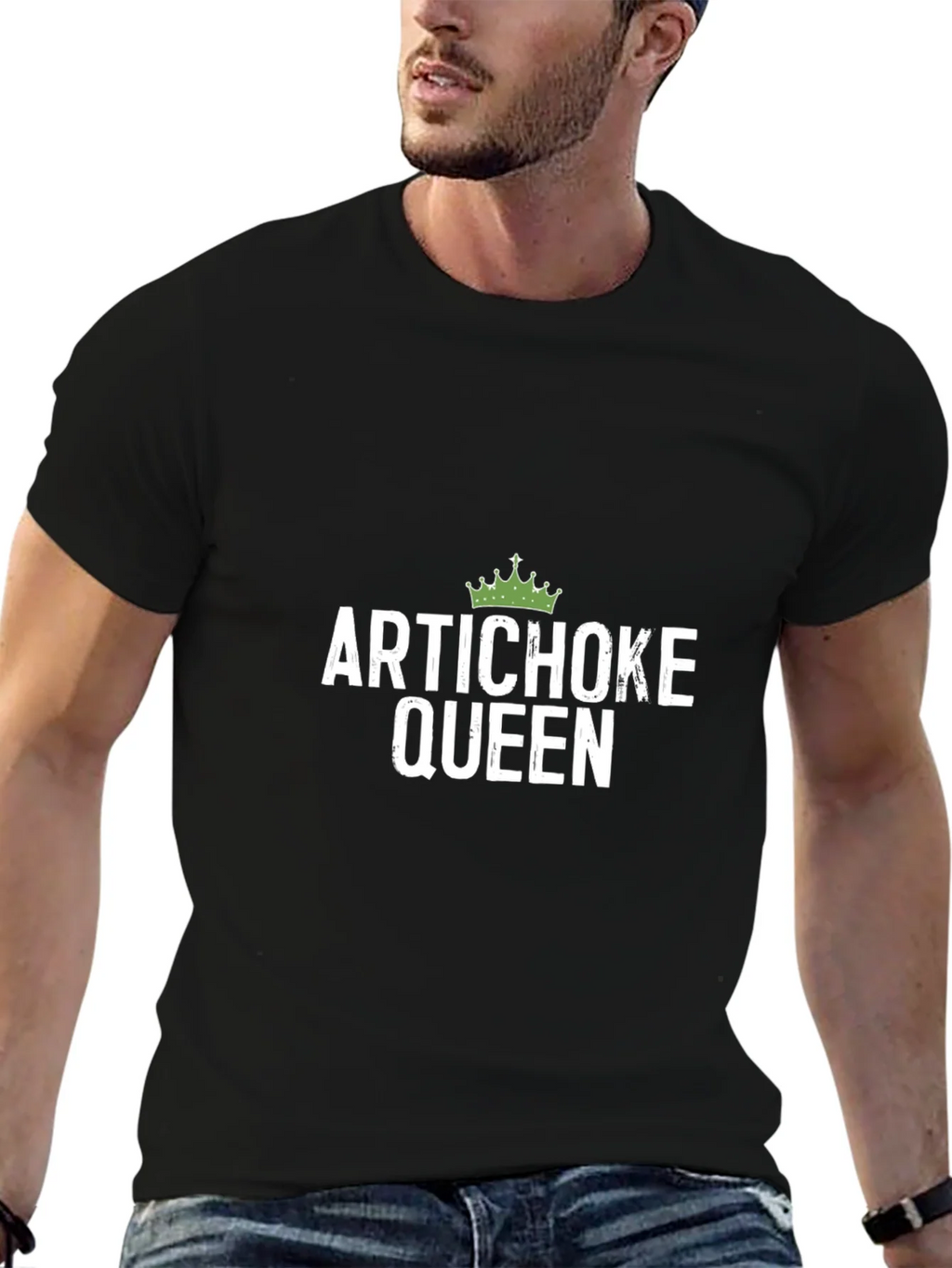 Artichoke Queen Graphic Tee - Black Cotton T-Shirt